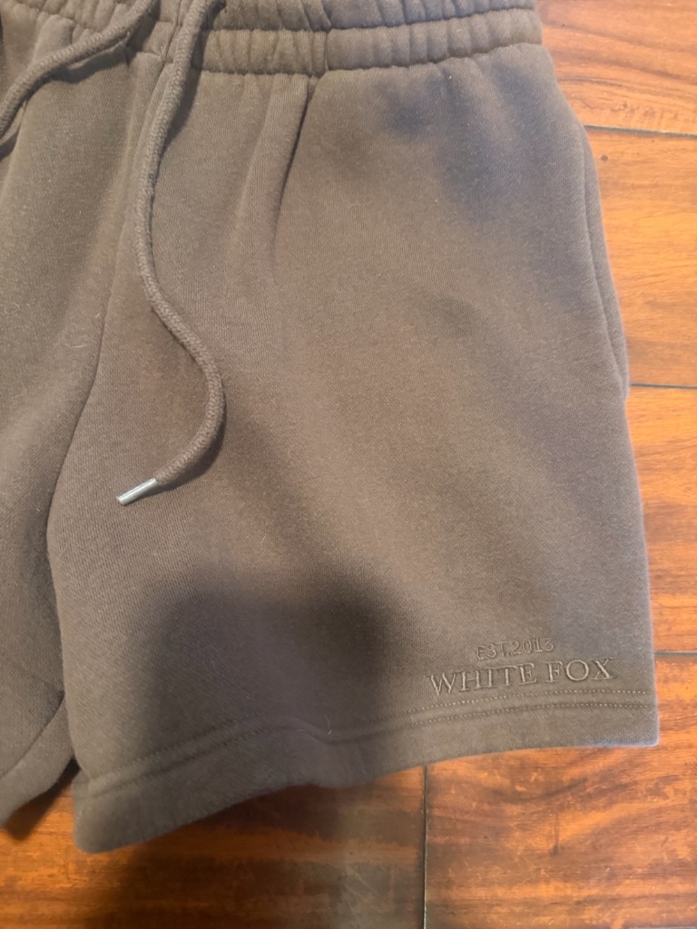 White Fox Brown Drawstring Athletic Lounge Shorts - Picture 8 of 9